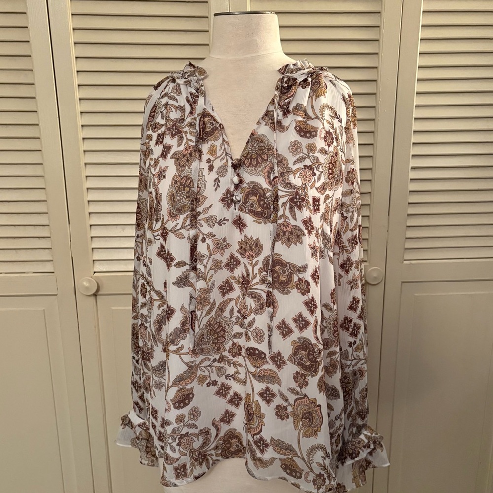 LOFT XXL long sleeve peasant style blouse - EUC!